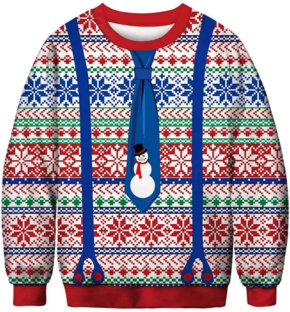 

2022 Christmas Round Neck Sweater Thin Casual Hooded Sweatshirt Snowflake COS Long Sleeve Halloween Streetwear Crewneck for Men