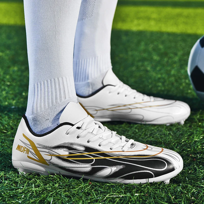 Fashion Print Blue Men Soccer Cleats Shoes Size 47 AG Football Boots Antislip Turf Children's Sneakers Football Chuteira Society