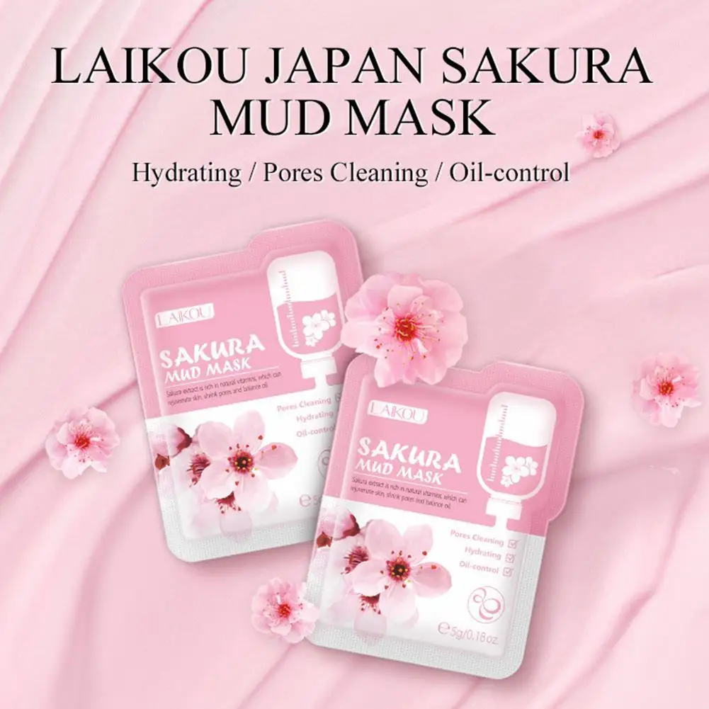 LAIKOU Cherry Blossom Mud Маска для лица Увлажняющая маска контроля жирности Укрепляющая
