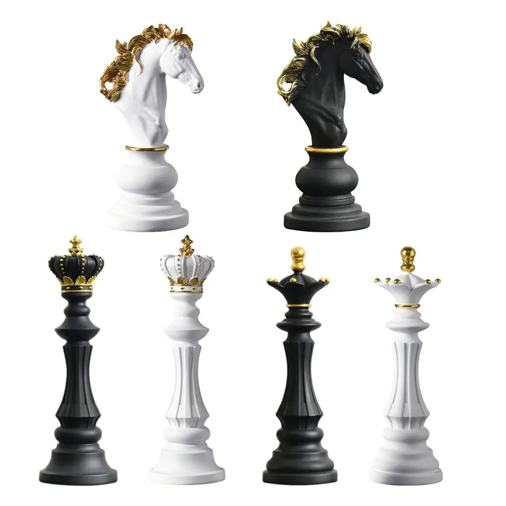 

Chess Pieces Sculpture Decorative Ornament Figurine Tabletop