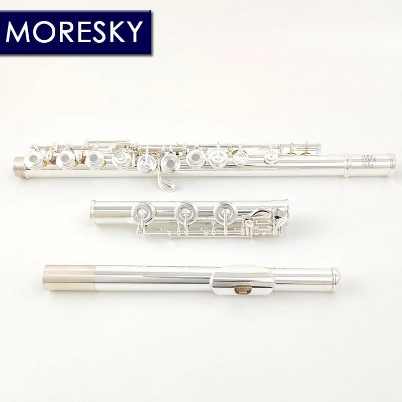 Флейта с ключом C открытыми отверстиями корпус из стерлингового серебра 925 пробы