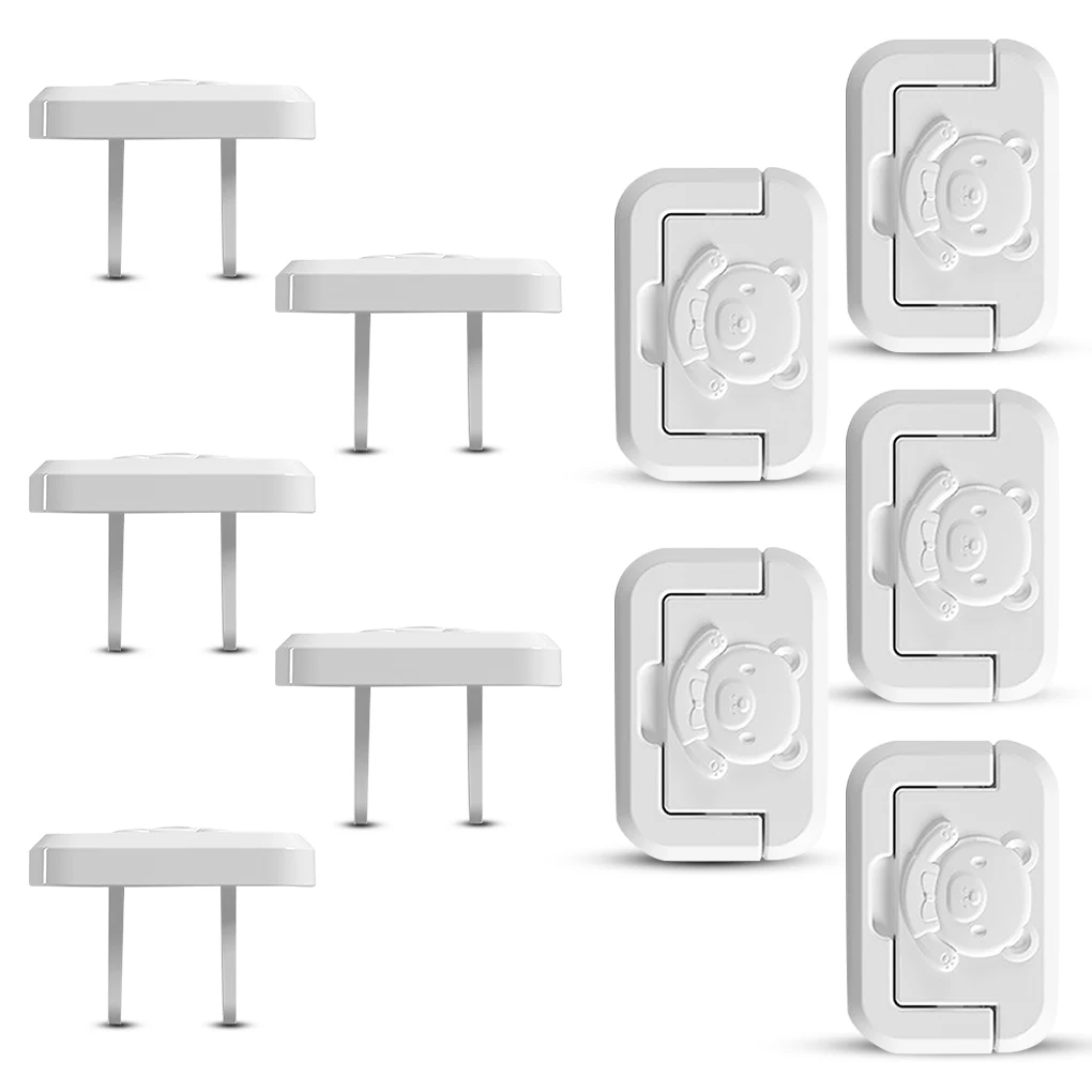 

10Pcs Electrical Outlet Covers Cartoon Baby Proofing Socket Guards Shock-proof Safety Safe Caps Bedroom Room 3-hole