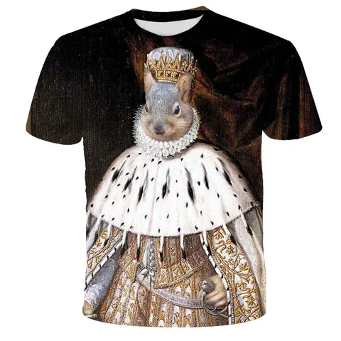 Полиэстерная футболка с 3D принтом животные