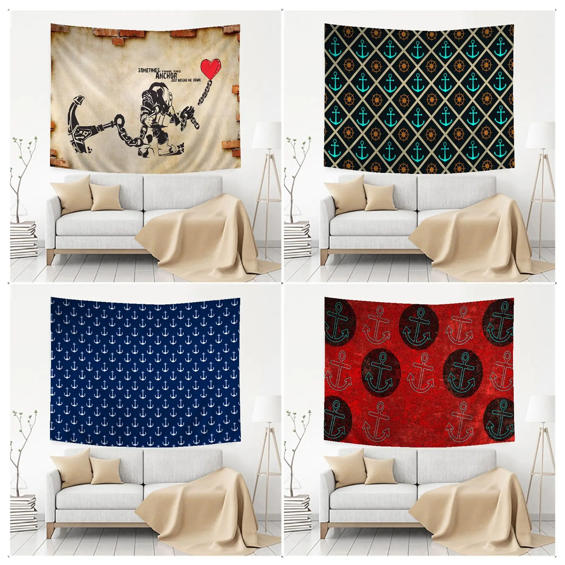 

Anchor Boat Navy Hippie Wall Hanging Tapestries Hanging Tarot Hippie Wall Rugs Dorm Cheap Hippie Wall Hanging