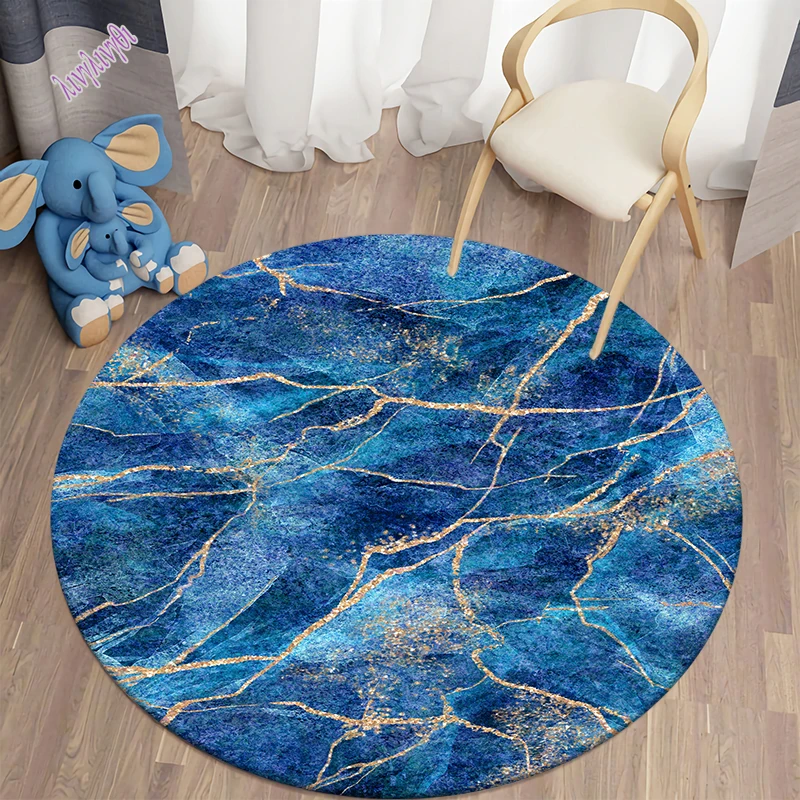 3D Round Carpets for Children's Room Galaxy Space Living Room Rugs Soft Flannel Floor Area Rug Bedroom Mat Kitchen Rug for Home