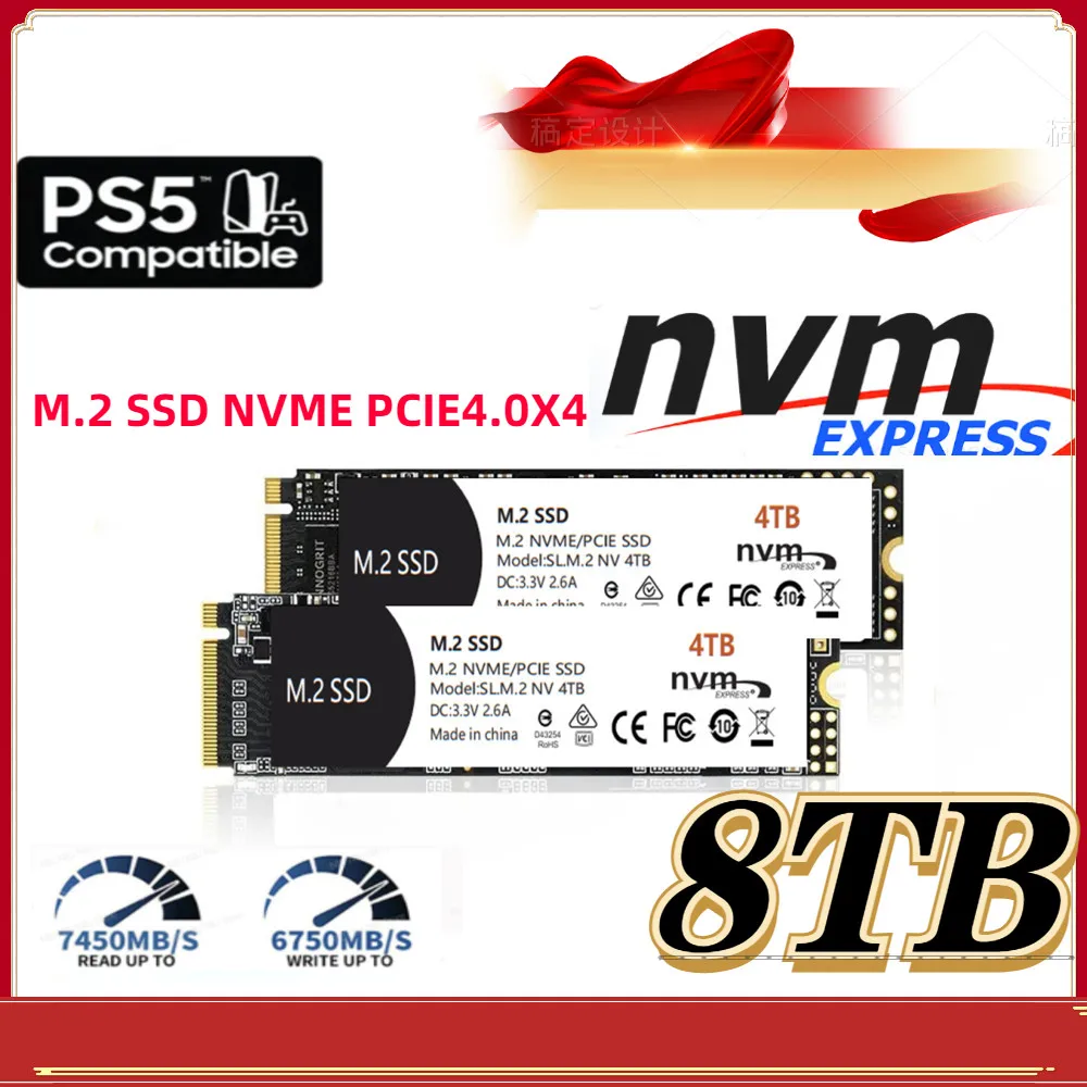 

Original 8TB SSD For PS5 M.2 NVMe PCIe Gen4.0x4 1TB 2TB ForLaptop Desktop NVME NGFF M2 2280 Internal Solid State Drive Hard Disk