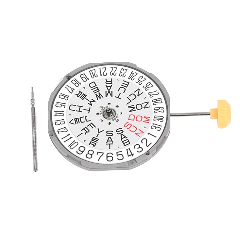 

Часы с механизмом для MIYOTA 1M02, часы с двойным календарем, кварцевый механизм, Сменные аксессуары