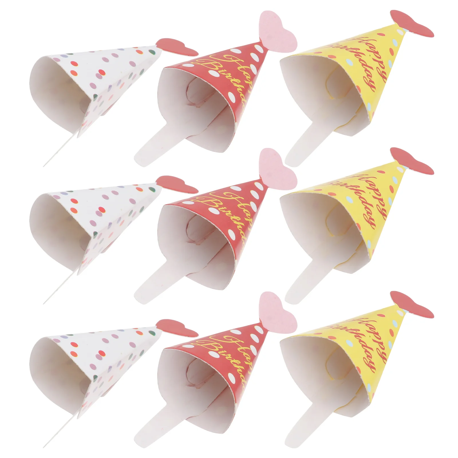 

45pcs Novelty Cake Toppers Mini Birthday Paper Hat Decorations Cake Ornaments