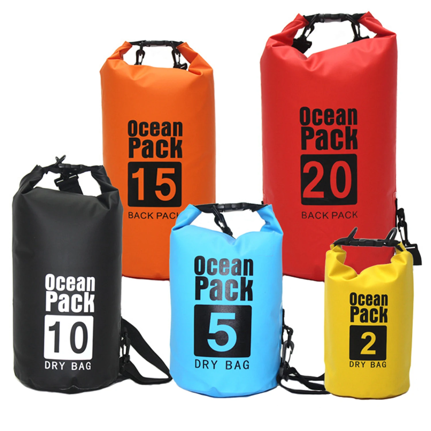Outdoor PVC Waterproof Dry Bag Pack Storage Sack Swimming Rafting Kayaking River Trekking Floating Sailing Canoeing Backpack