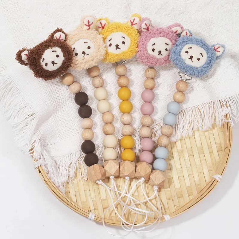 INS держатель для детской соски цветок силиконовая бусина зажим пустышки