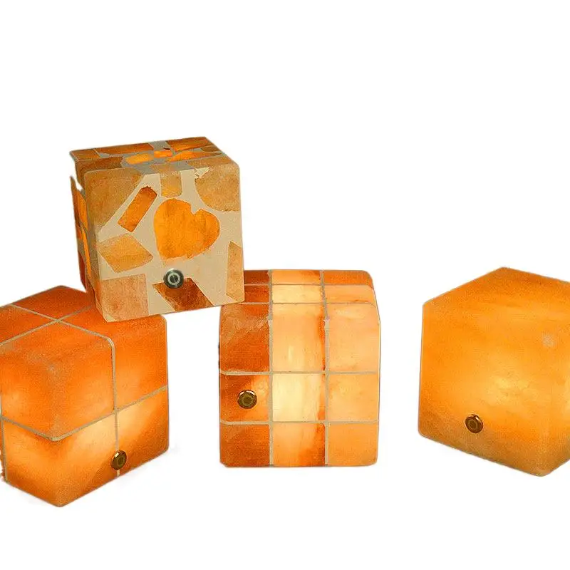 

Home Rubik's Cube Salt Lamp Ore Night Lamp Charging Touch Dimming Romantic Bedroom Sleeping Bedside Atmosphere Creative Lamp
