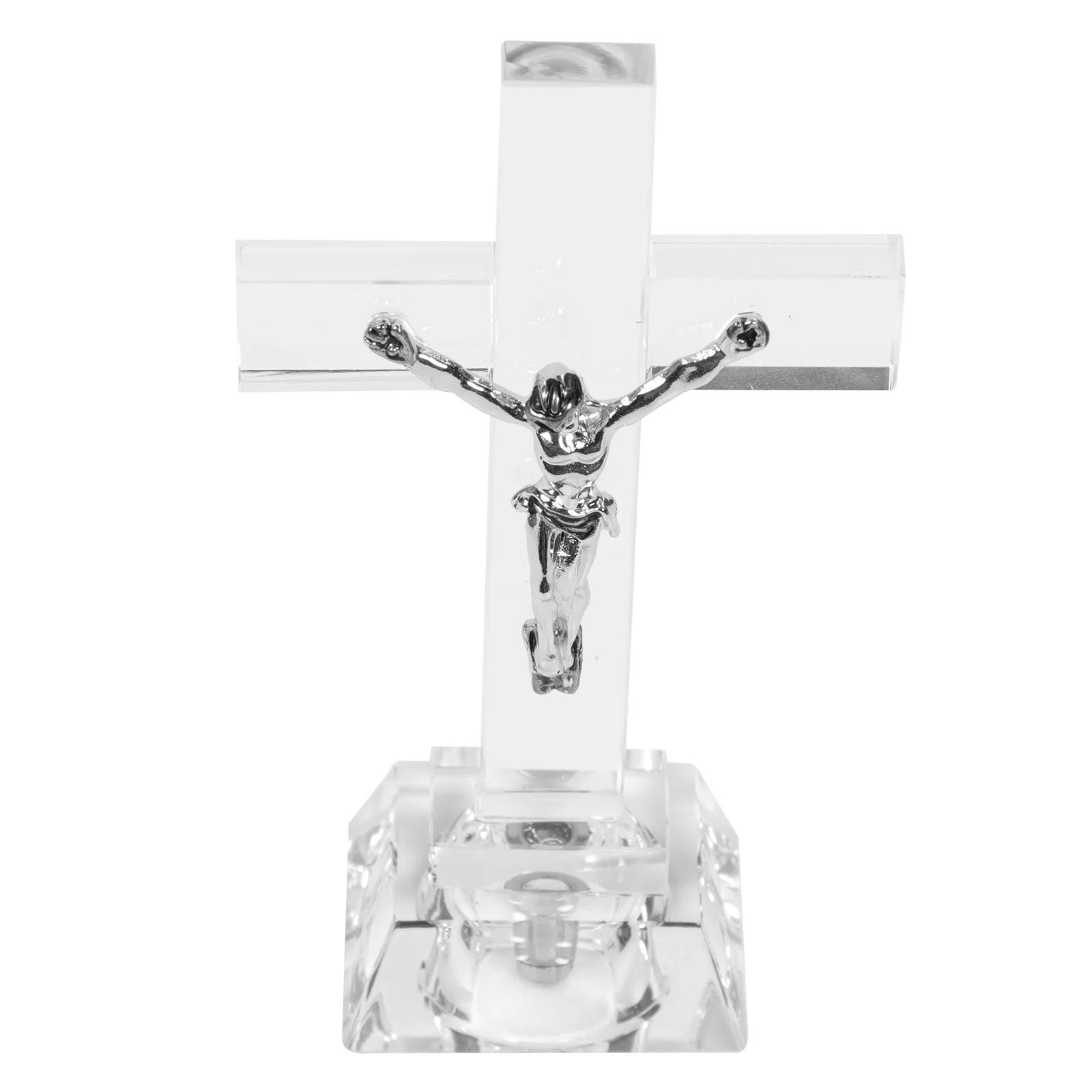 

1Pc Unique Clear Crystal Craft Home Christian Adorn Chic Religious Gift White