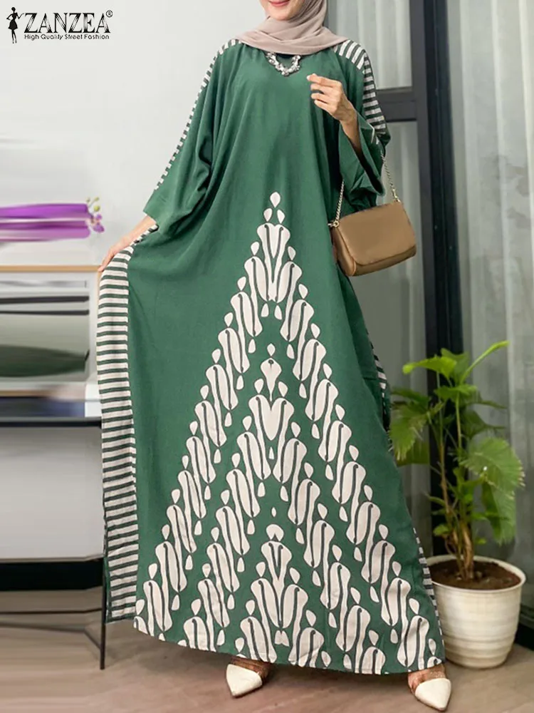 Платье ZANZEA в богемном стиле мусульманское платье Турция Дубай абайя женское с