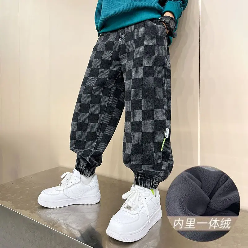 

Брюки-карго в клетку для мальчиков, на возраст 6-12 лет