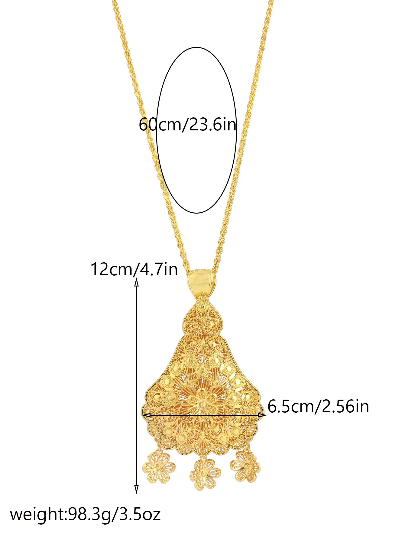 Ожерелье из двух сплавов для невесты Алжира подвеска золотого цвета в форме