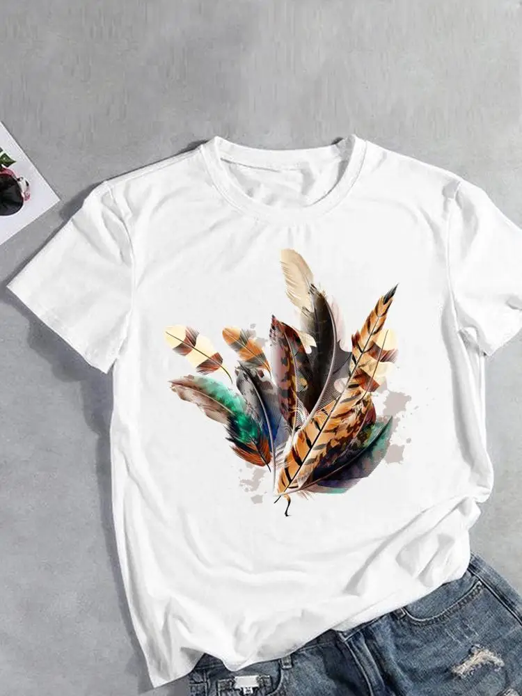 Футболка женская с коротким рукавом модная Повседневная рубашка принтом