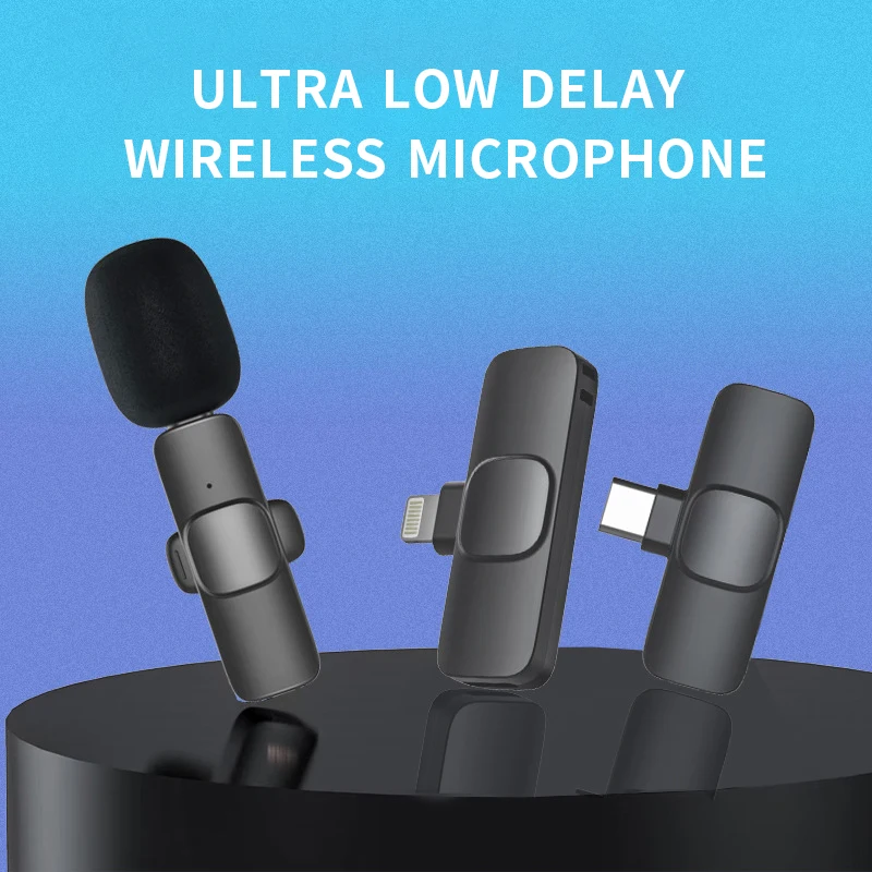 

Portable Wireless Lapel Microphone with Charging Box Mini Radio Microphone Lavalier Mic Noise Reduction for iPhone/Android Live