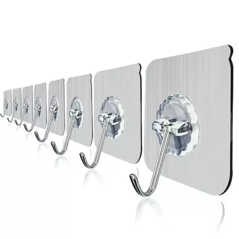 

NEW IN 1/5 Pcs Door Hook Adhesive Wall Hooks Transparent Anti-skid Traceless Heavy Duty Stick On Hook Bathroom Kitchen Wall Stic
