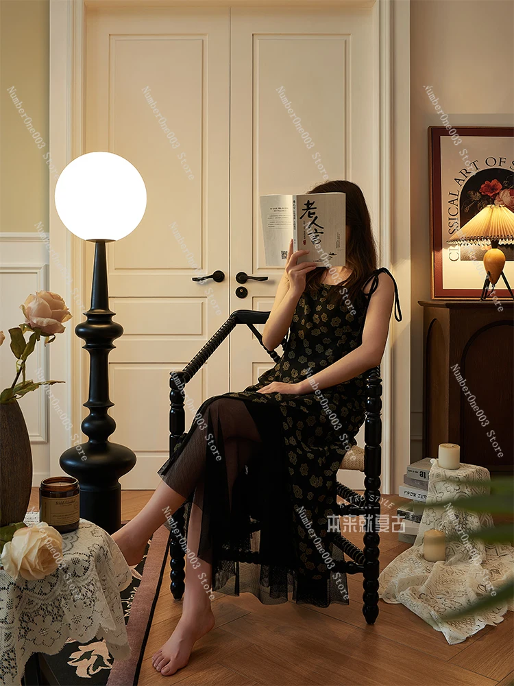 Французский Ретро-стул из массива дерева дизайнерский винтажный стул для отдыха