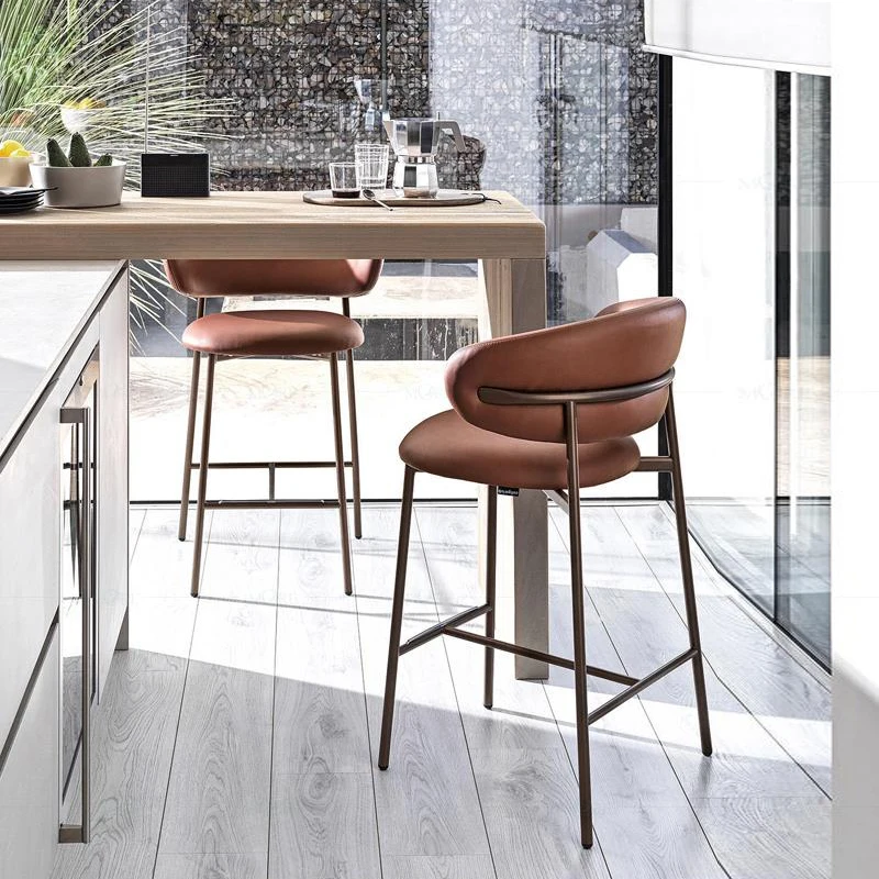 Скандинавский роскошный дизайнерский тканевый современный простой барный стул