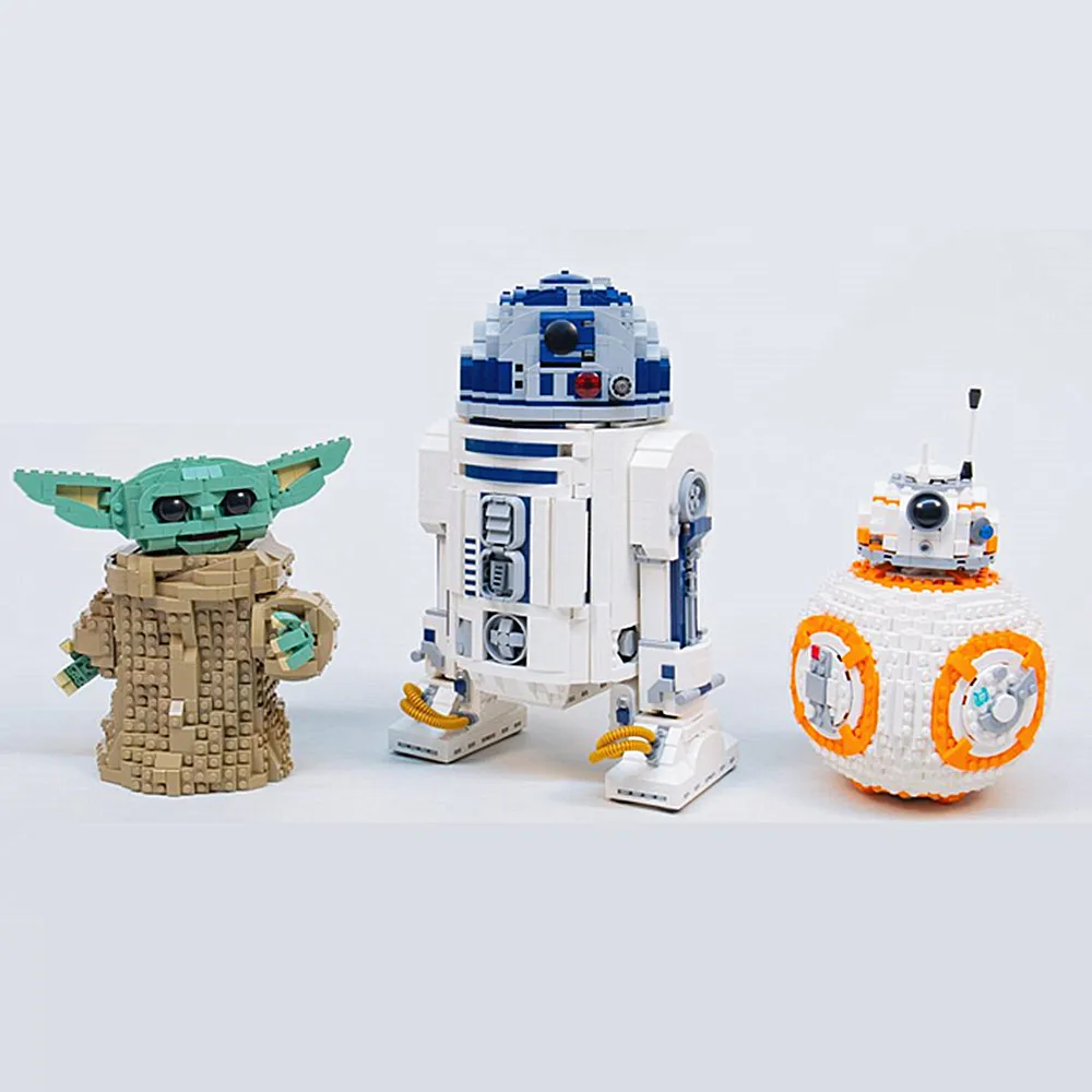 

Stars Space Wars BB-8 BB8 R2d2 R2-d2 Robot Baby Yoda Model Figures Building Block Bricks Boy Birthday Gift Toy Kid