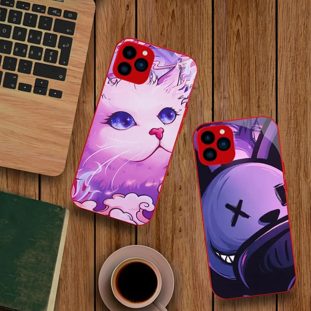 Модный чехол для телефона E-sports Tiger-97 iphone из закаленного стекла 14 13 12 11 Pro Mini XS MAX Plus X