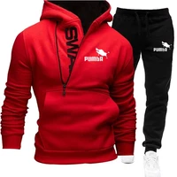 2022 mens sportswear two piece set sweatshirt and sweatpants set zipper casual sportswear hoodie s 4xl