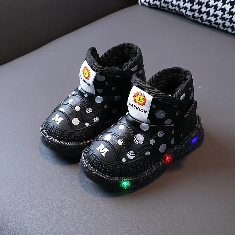 Детская обувь дизайнерские зимние ботинки на мягкой подошве теплые хлопковые