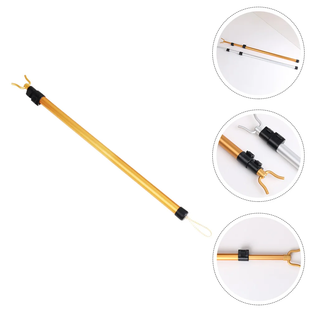 

Pole Closet Hook Reach Clothes Stick Rod Retractable Reacher Hanger Garment Clothing Drying Poles Utility Telescoping Line