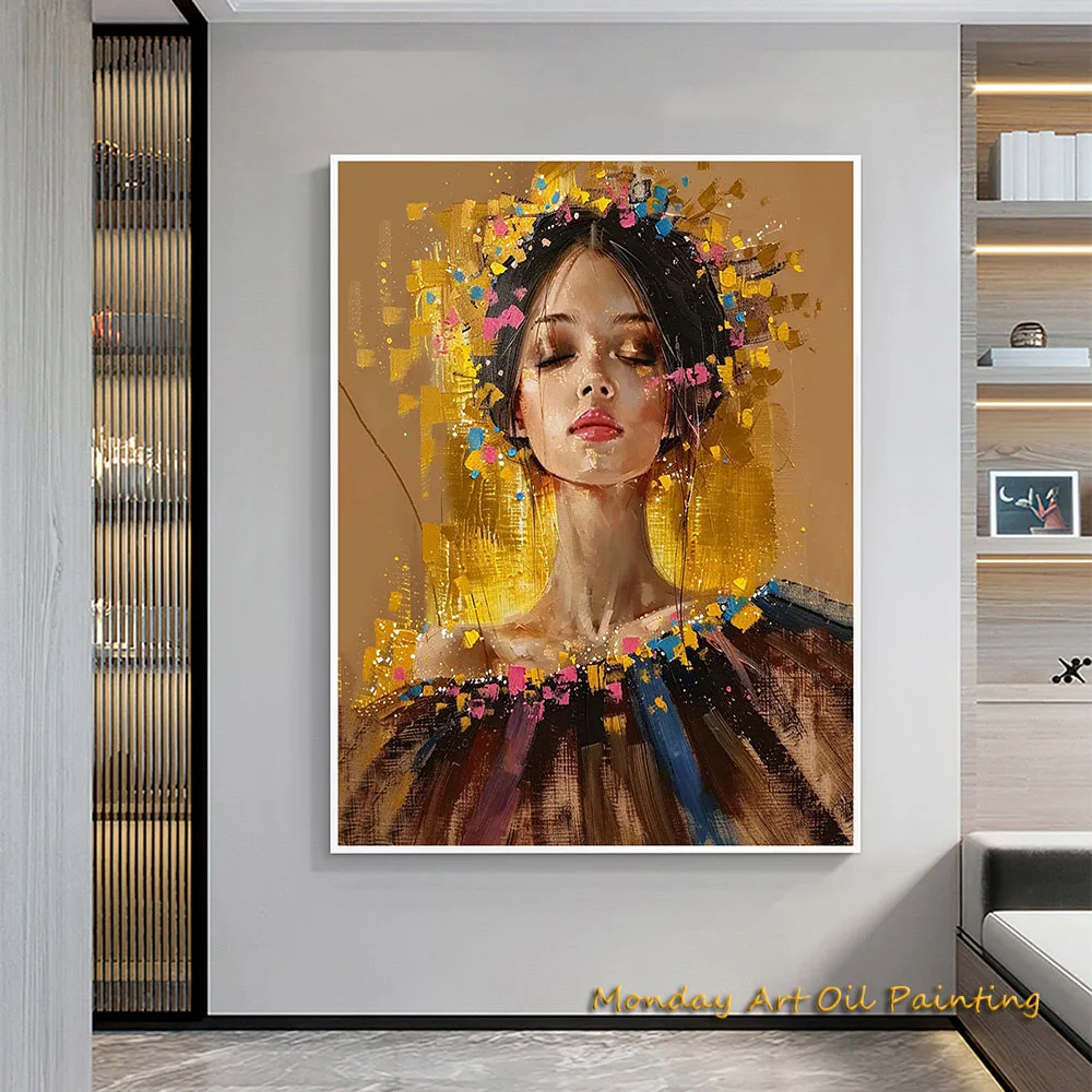 Ручная роспись Портрет женщины картина маслом на холсте оригинальная