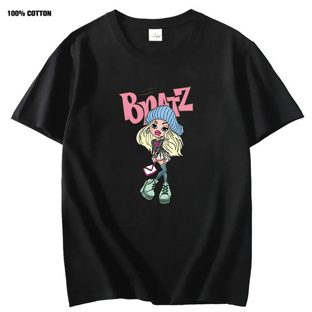 

Bratz Tshirt Bratzs Women 100% Cotton T Shirt Kawaii Aesthetic Harajuku Graphic Girls Fashion Tops Men's Oversized Tees O-neck
