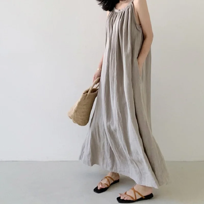 Женское длинное платье из хлопка 150 кг Элегантное повседневное макси в богемном