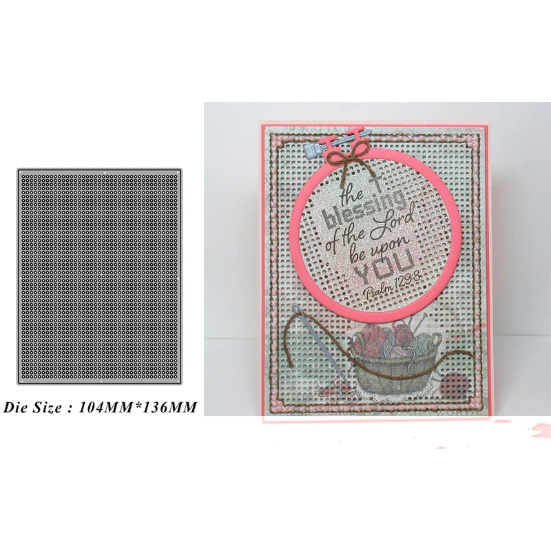 Metal Cutting Dies Rectangular Knitted Frame Photo Album Scrapbooking Clear Stamps Craft Stencils for Decoration Card Making |