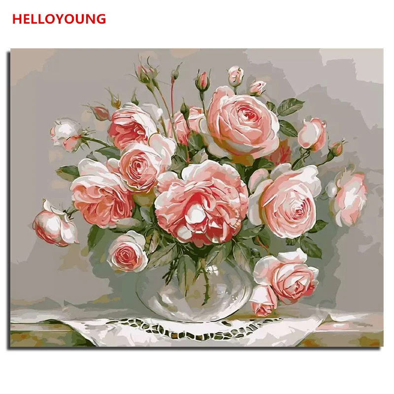 

Budding Flowers DIY Handpainted Oil Painting Digital Painting by numbers oil paintings chinese scroll paintings Home Decoration