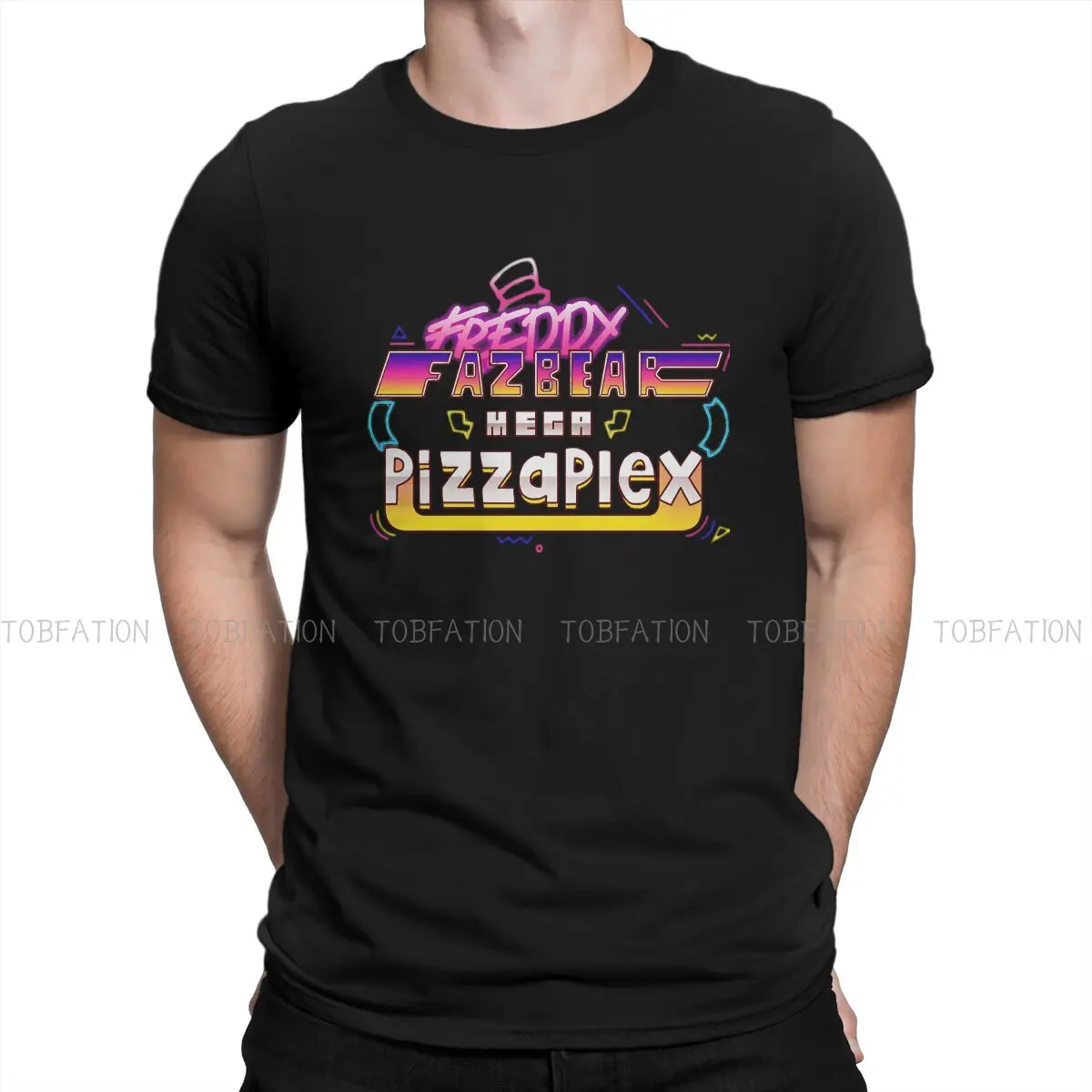 

Футболка FNAF мужская оверсайз из чистого хлопка, с круглым вырезом