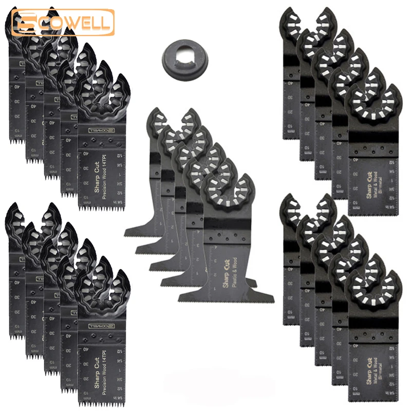 

30% Off 26pcs Mixed 34mm SCOWELL Oscillating Multi Saw Blades Triangle Renovation Plunge Multimaster Power Machine Tools