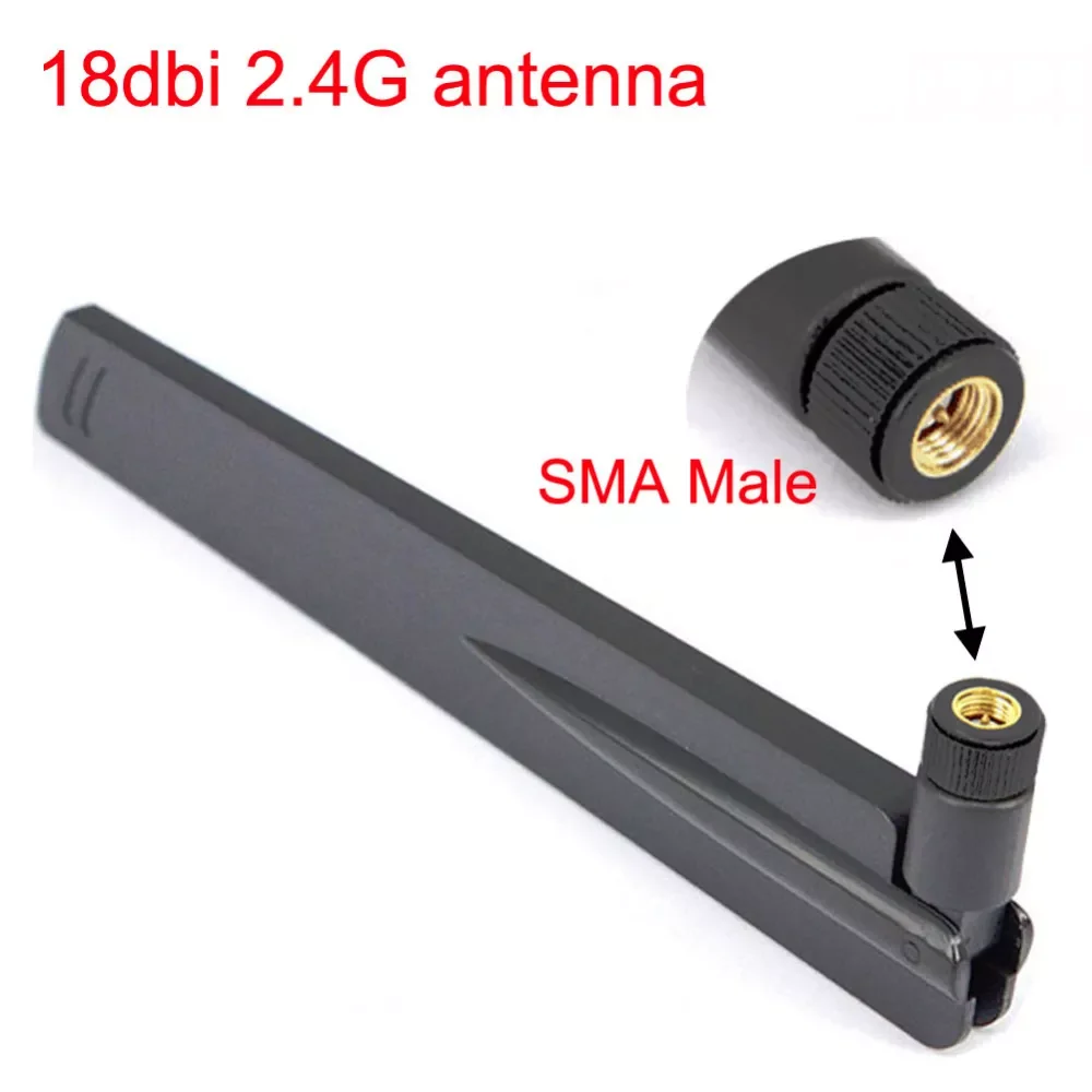 The new 10 piece/lot 2.4Ghz 18 dbi Aerial Wireless WIFI Antenna RP SMA male Booster Universal Antennas Amplifier WLAN Router Con