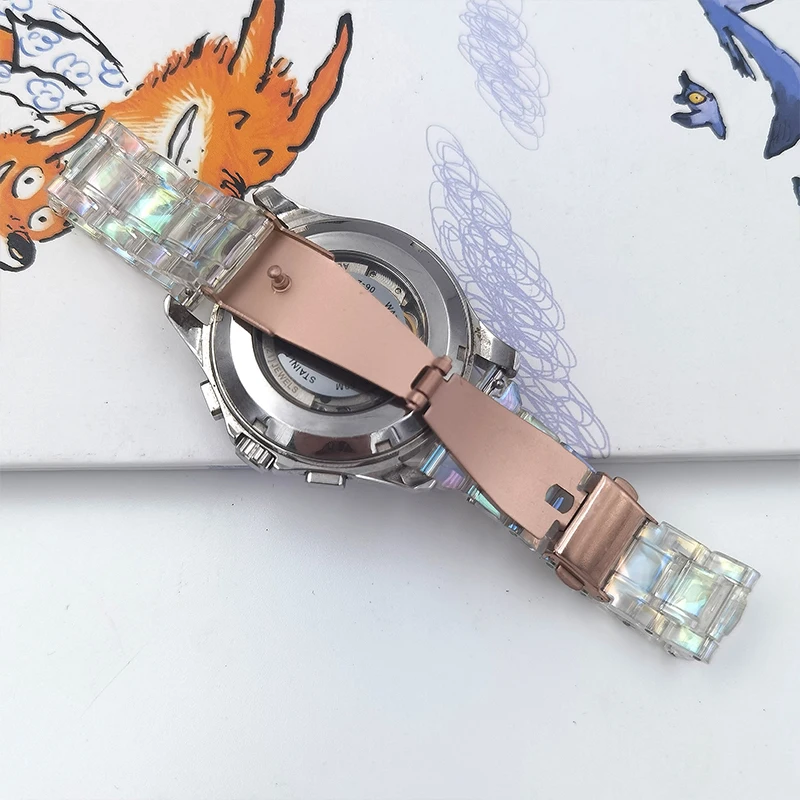 20mm 22mm Slim Dazzling Resin Laser Transparent Strap for Samsung Galaxy Watch 5Pro 45mm For Huawei GT2/3 smart watchband Correa