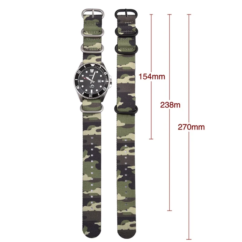 20mm 22mm Seatbelt Watchband Camo Nylon Strap for Seiko James Bond Military Striped Replacement Watch Strap Upgrade Quality