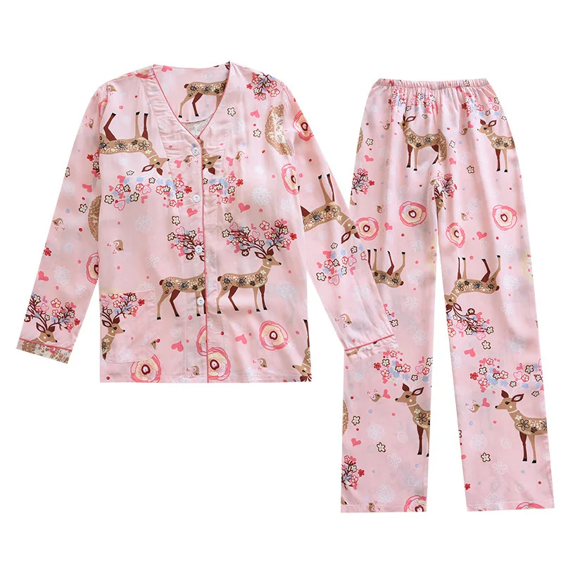 

Пижама женская из вискозы с длинными рукавами, комплект с бюстгальтером без накладок на груди, Стильная хлопковая домашняя шелковая одежда ...