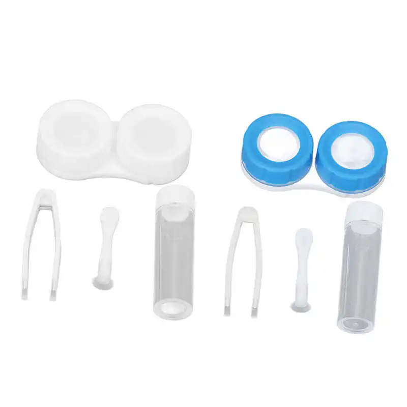 

Travel Contact Lens Case Dustproof Portable Contact Lens Box Kit Waterproof Cute Little Duck Plastic Material with Wearing Stick