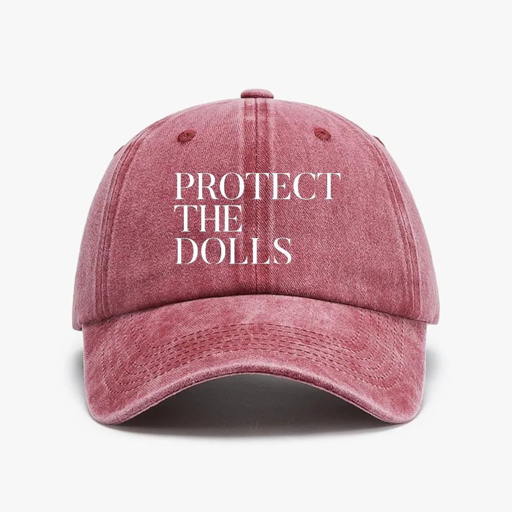 Фото Бейсболки с принтом Protect The Dolls, модные кепки в стиле ретро, повседневные ковбойские шляпы, модные летние пляжные женские кепки от солнца №5