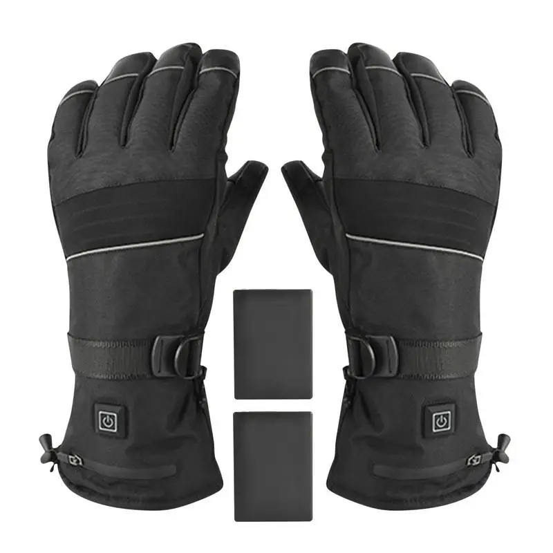 

Heated Gloves For Men Rechargeable Heating Gloves With 2 Batteries Waterproof Winter Thermal Warm Gloves For Hunting Fishing