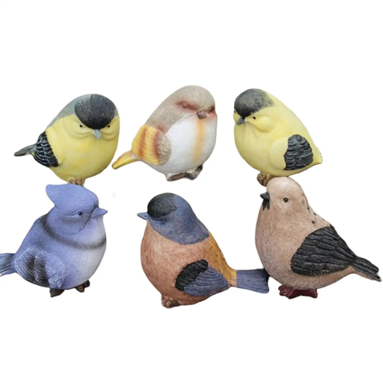 

Resin Bird Statues Birds Figures Miniature Birds Sculpture Art Crafts for Cabinet Outdoor Indoor Bookcase Desktop Decoration