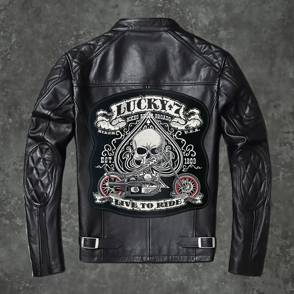 Модная вышитая нашивка в стиле панк большие тканевые наклейки скелет персик