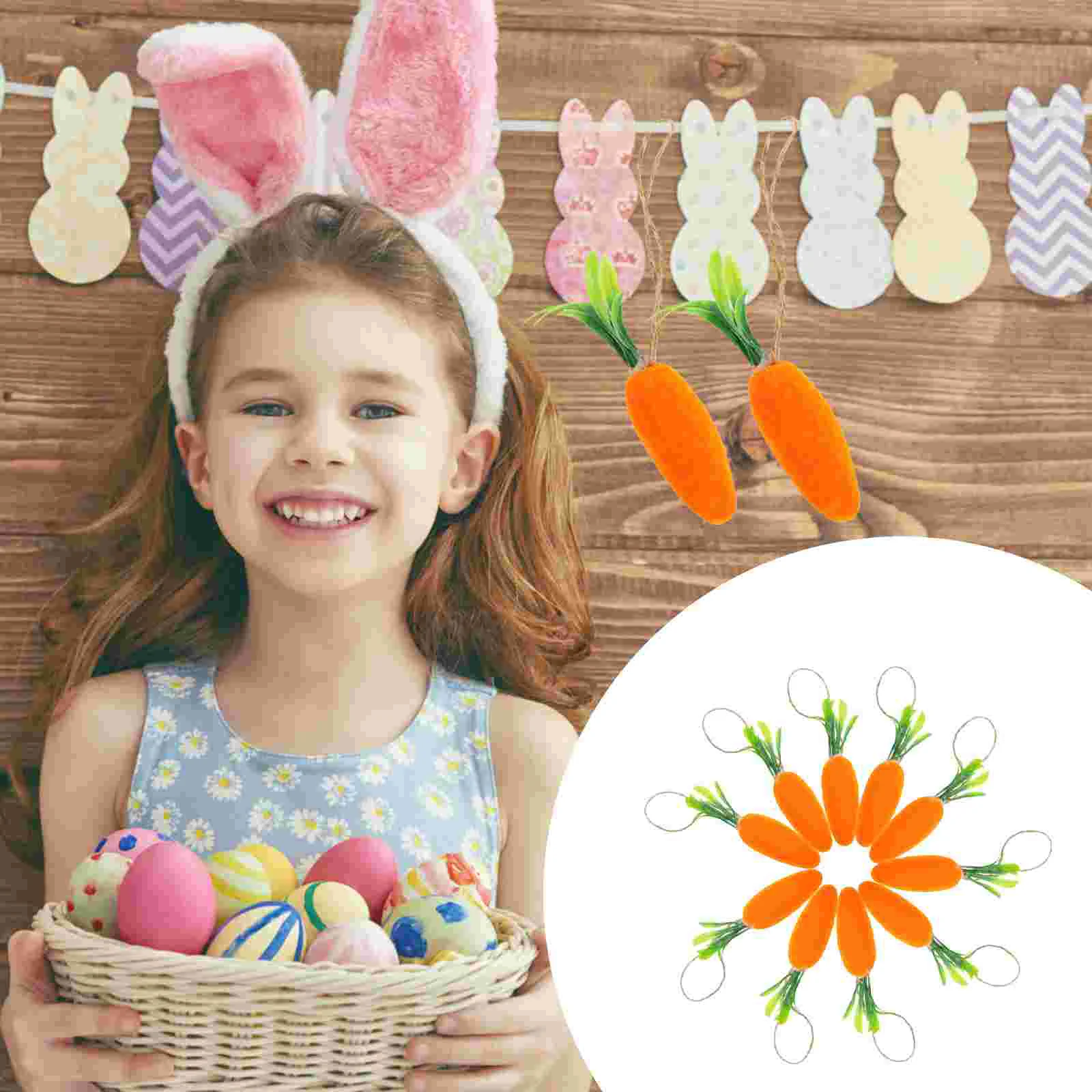 

10pcs Delicate Foams Adorable Simulation Carrot Pendants Hanging Carrot Decor Hanging Carrot Ornament
