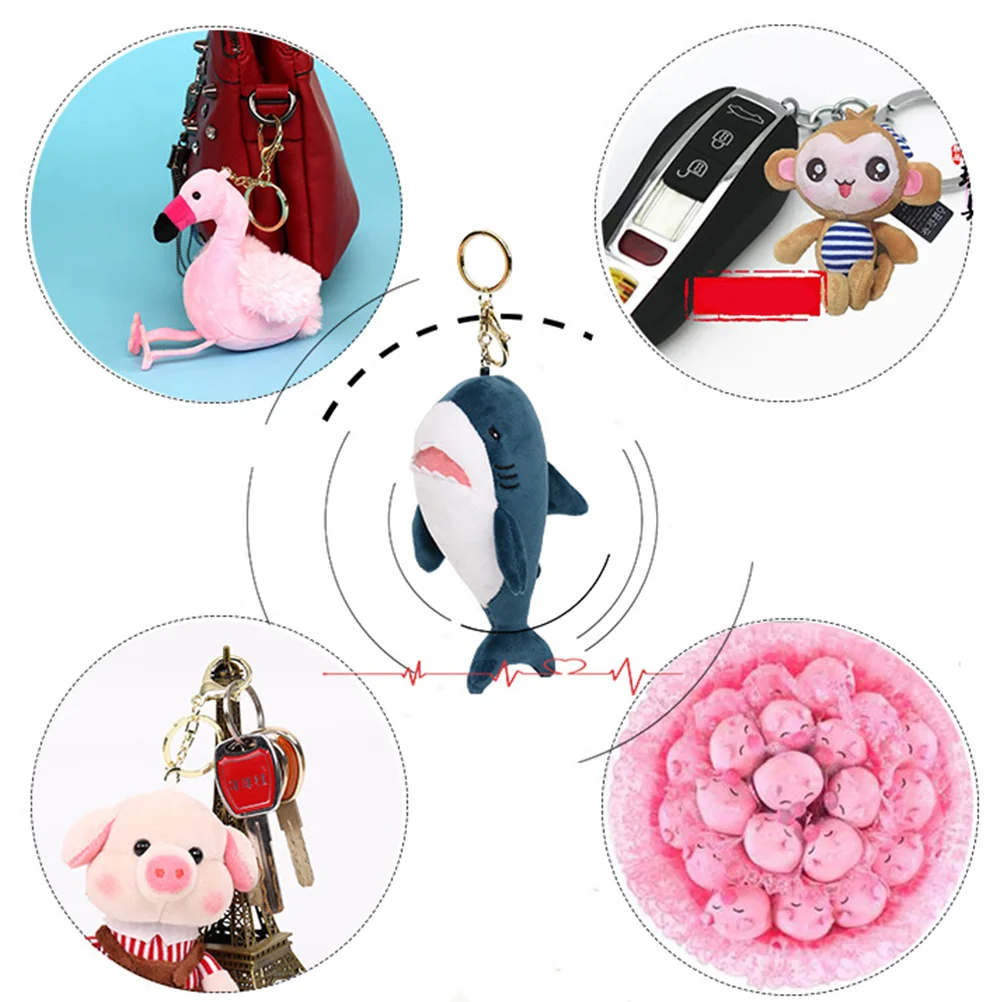 Игрушка плюшевый брелок для ключей животное мультфильм акула в форме кольца