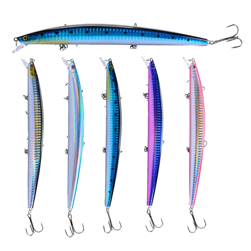 

3Pcs Fishing Lures 18cm/24g Inshore Large Hard Bait Minnow Lures with Triple Hooks Accessories Fishing Outdoor Freshwater