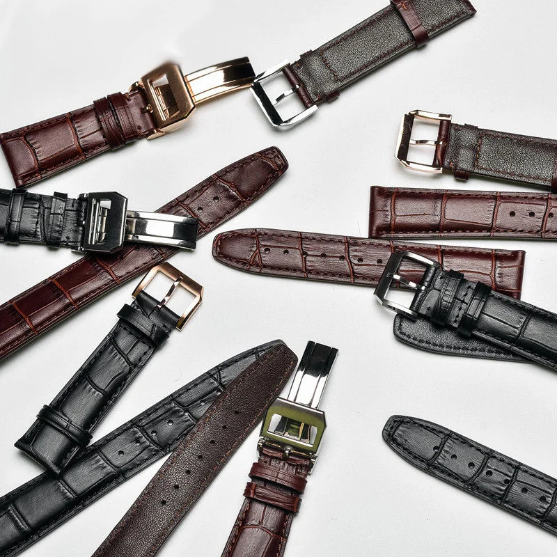 Leather Strap 22mm Men's Waterproof Suitable for IWC Watch Strap Portuguese 7 Leather Strap Portuguese Pilot Belt Bracelet Brown