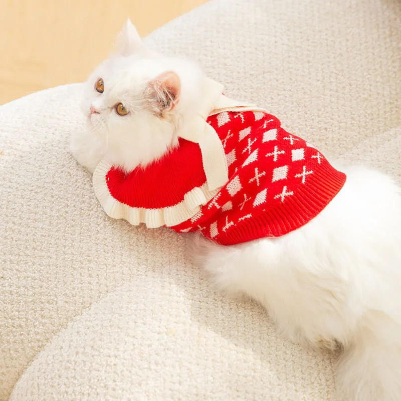 

2022 New Cute Autumn Kitten Sweater To Prevent Hair Loss Puppet British Short Blue Cat Pet Kitten Autumn and Winter Clothes
